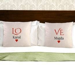 Dwie poduszki dla zakochanych - LOVE